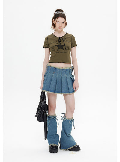 Lace Up Retro Short Sleeve T-shirt