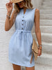 Sleeveless Button Pocket Dress