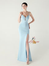Mermaid Spaghetti Straps Split Prom Dress