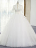 White Tulle Short Sleeve Wedding Dress With Bow