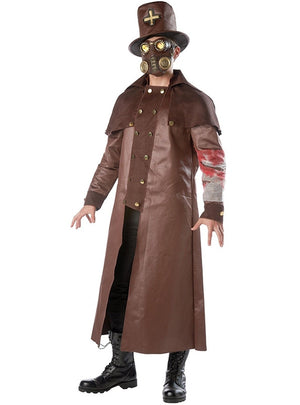 Man Plague Doctor PU Leather Halloween Costume