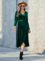 Fall/winter Split Velvet Long Dress