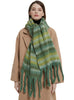 Thickened Thick Fringed Striped Scarf