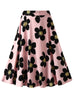 Elastic Waist Flower Print Skirt