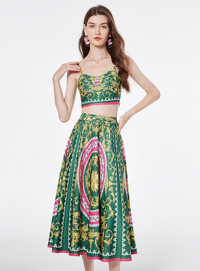 Sexy Suspender Top+Skirt Two-piece Suit