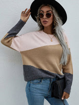 Loose Round Neck Striped Sweater