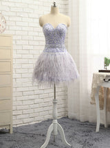 Purple Strapless Beading Crystal Homecoming Dress