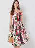 Summer Floral Print Suspender Dress