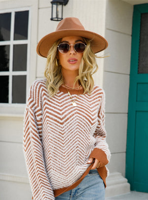 Round Neck Pullover Long Sleeve Sweater