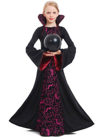 Black and Purple Wizard Robe Long Sleeve Dress