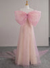 Pink Tulle Bow Beading Prom Dress