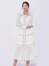 Retro Palace Long Sleeve Lapel Dress