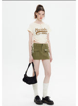 Retro Strap Short Short Sleeve T-shirt