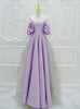 Purple Satin Tulle Prom Dress