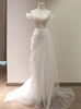 Simple White Tulle Off the Shoulder Pleats Wedding Dress