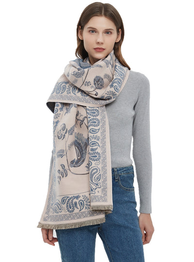 Jacquard Cashew Flower Scarf Shawl