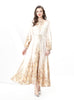 Retro Stand-up Printed Long Dress