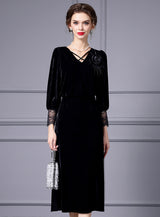 Black Velvet Mother Of The Bride Dress
