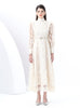 Embroidered Lantern Sleeves Lace Dress