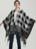 Fringed Shawl Fashion Plaid Split Cloak