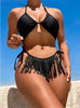 Fringed V-neck Halter Beach Bikini