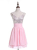 Pink Chiffon Sequins Homecoming Dress
