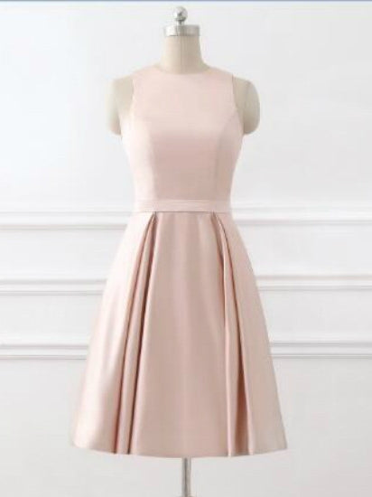 Pink Scoop Neck Homecoming Dress