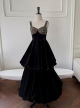 Black Sequins Sexy Evening Dress