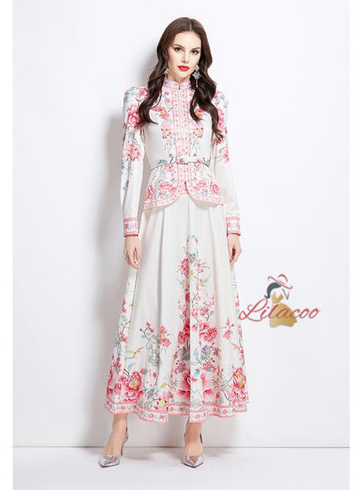 Palace Style Stand-up Collar Slim Shirt Suit