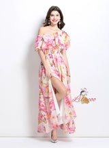 Women Summer Printed Chiffon Dress