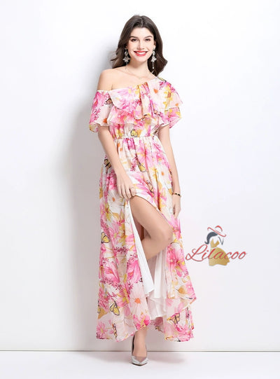 Women Summer Printed Chiffon Dress