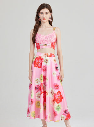 Sexy Top+High Waist Skirt Two-piece Suit