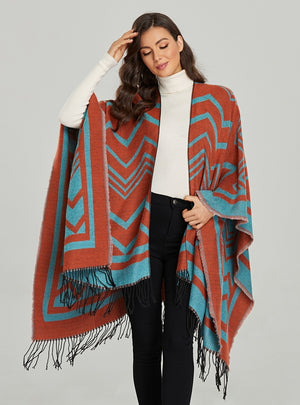 Fringe Fashion Warm Thick Split Shawl