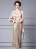 Long Sleeve V-neck Sequins Mother Of The Bride Dress
