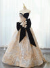 Black Velvet Bow Flower Strapless Prom Dress