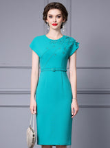 Blue 3D Flower Mother Of The Bride Dress