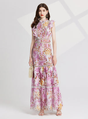 Colorful Printed Embroidered Dress