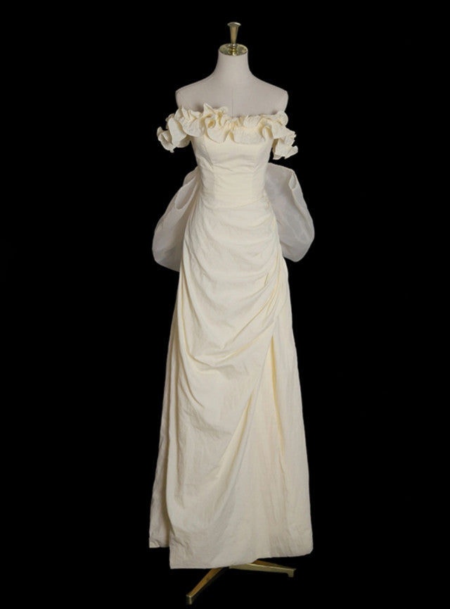 Light Champagne Strapless Wedding Dress