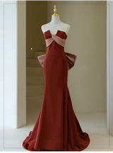 Mermaid Strapless Pleats Prom Dress