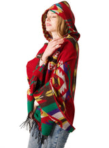 Bohemian National Wind Horn Buckle Hooded Shawl