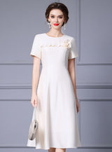Red Satin Short Sleeve Mother Of The Bride Dress