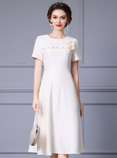 Red Satin Short Sleeve Mother Of The Bride Dress