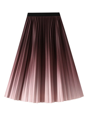 Elastic Waist Gradient Skirt