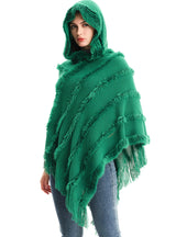 Solid Color Hooded Hooded Cape Shawl