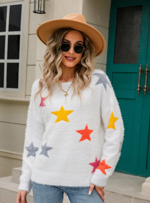 Round Neck Mink Wool Knitted Sweater