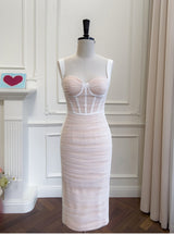 White Sleeveless Slim Dress