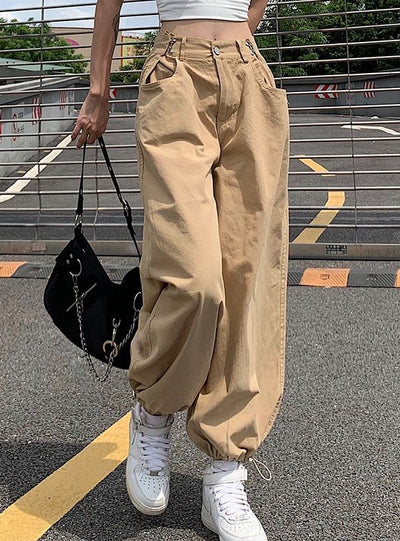 High Waist Loose Straight Jeans