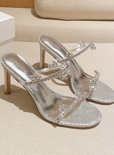 Diamond Stiletto Heels Sandals