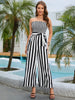 Sexy Striped Jumpsuit with Belt