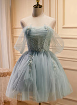 Green Tulle Beading Pleats Homecoming Dress